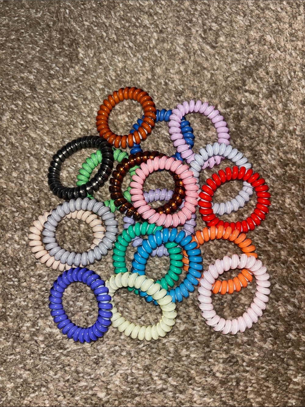 Colorful Spiral Hair Coil Elastics - Assorted Colors